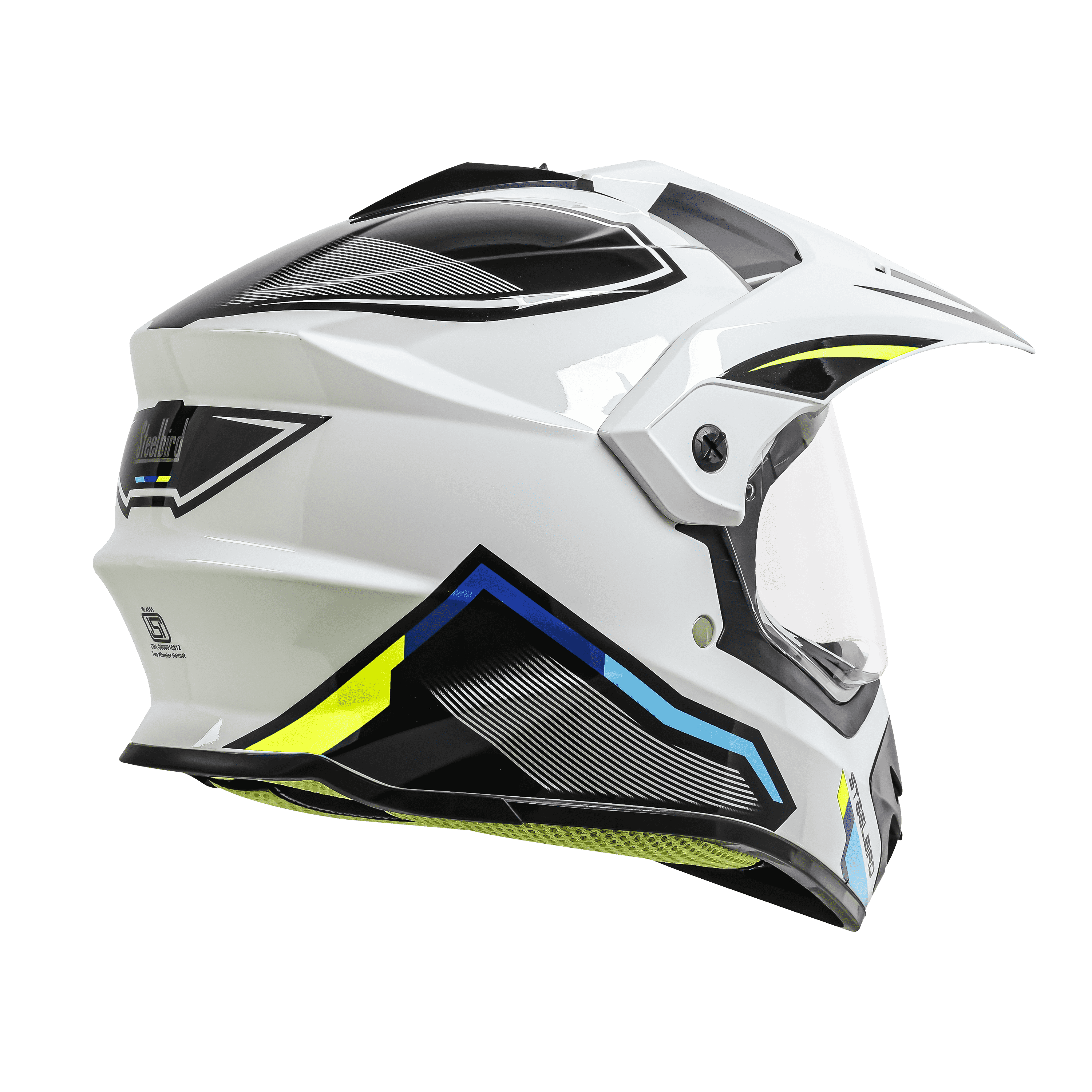 SBH-13 RACER GLOSSY WHITE WITH NEON